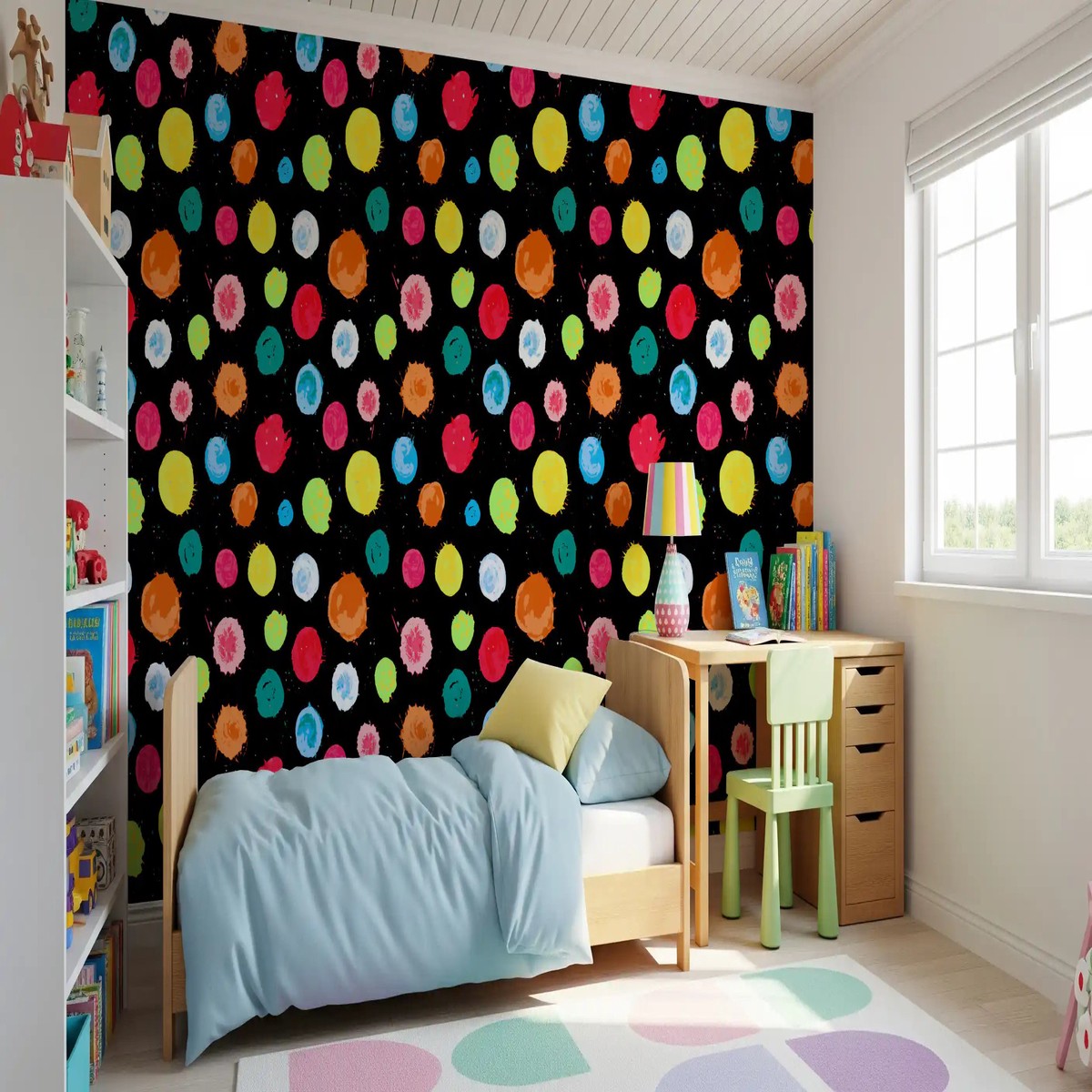 Expressive Multi-Colored Splatter Art Wallpaper