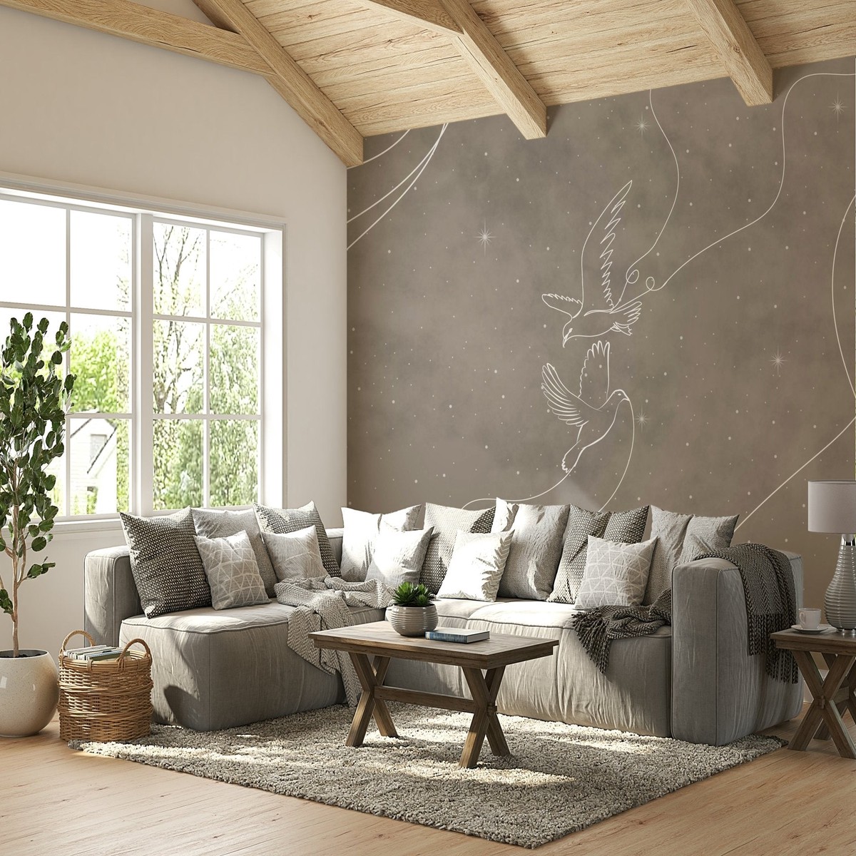 Celestial Doves Wall Mural