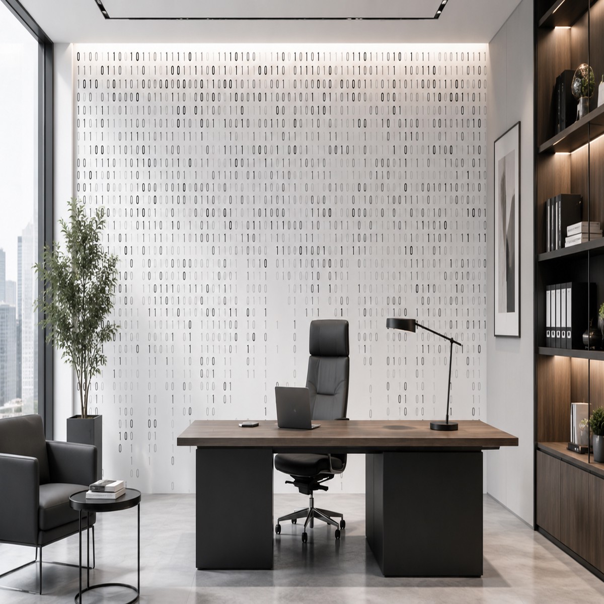 Digital Binary Code Wall Mural